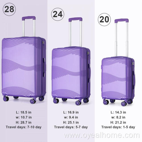 3 Pieces Spinner Hard Shell Luggage Suitcase Set